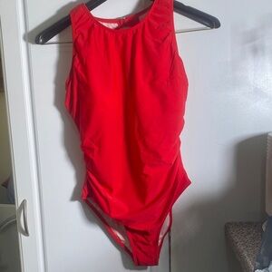 Vibrant Red One Piece Swimsuit
